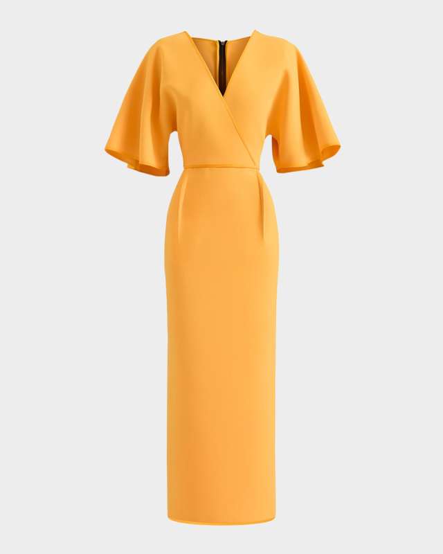Benefit Flutter-Sleeve Midi Dress